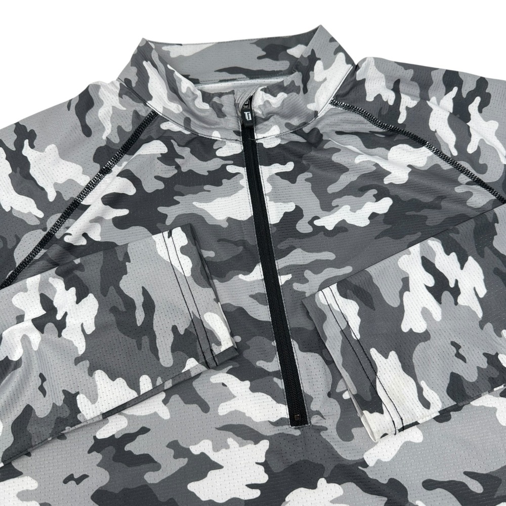 TAYLOR JORDAN Womens Gray Camo Long Sleeve Mock Performance Golf‎ Pullover XL